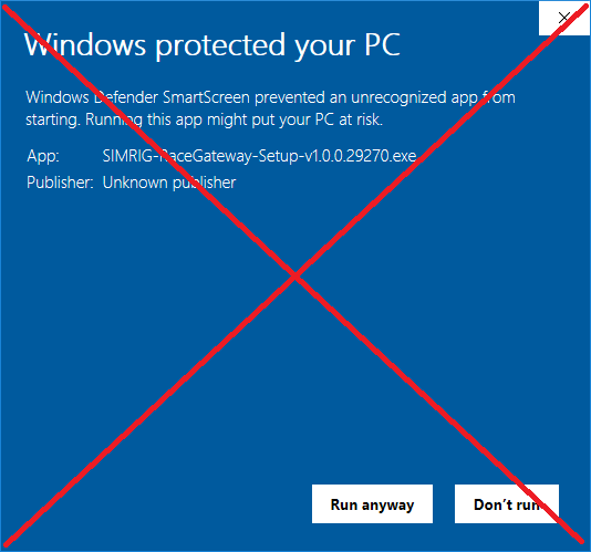 Diese Meldung erscheint beim Ausführen des Installers nicht mehr. Windows hat Ihren PC geschützt. Windows Defender SmartScreen hat das Starten einer nicht erkannten App verhindert.