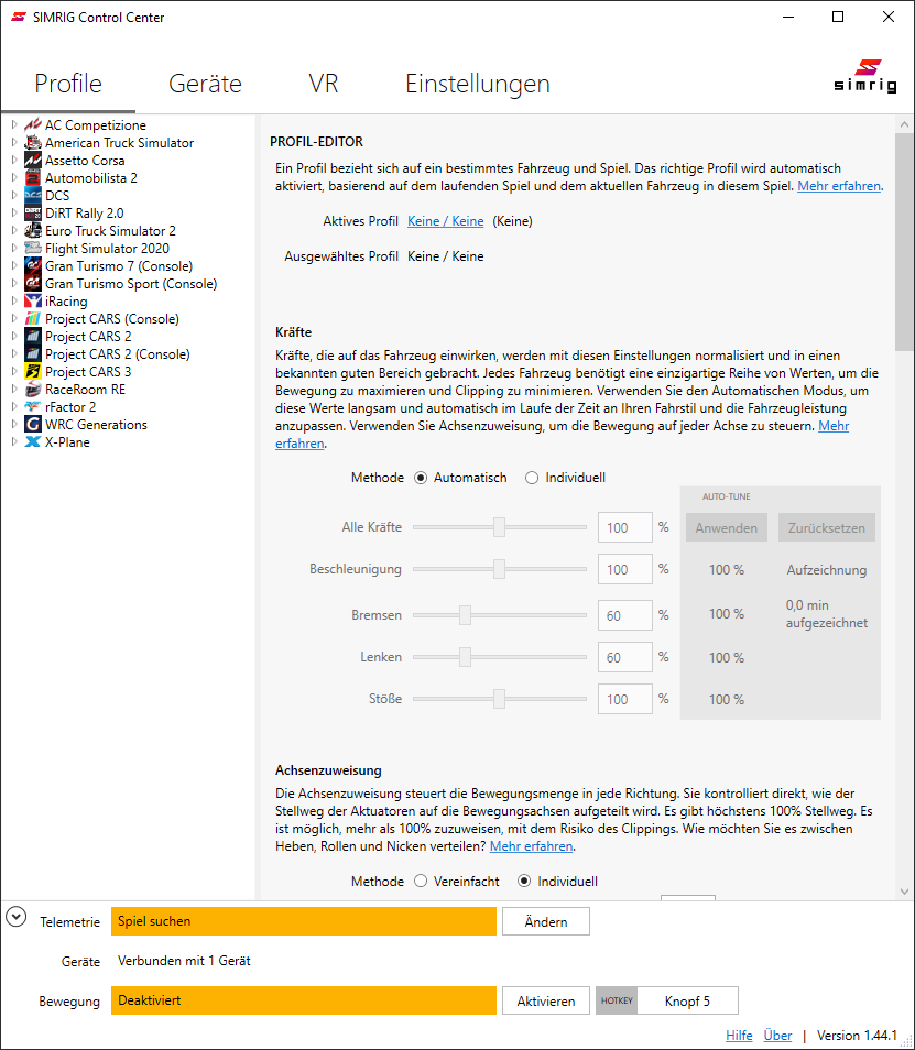Centre de Contrôle SIMRIG avec traduction en allemand