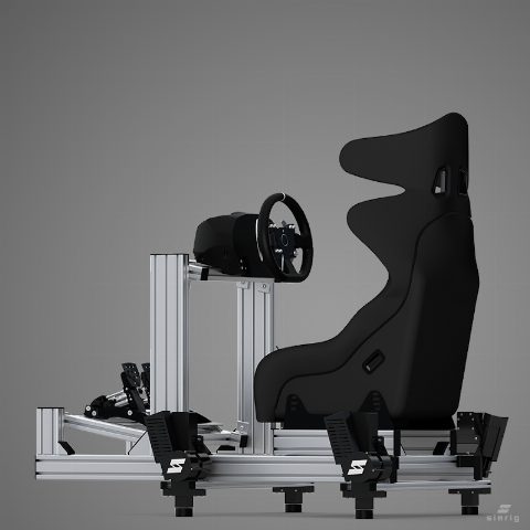 SIMRIG SR1 3-DOF motion system installed on an aluminium profile sim racing rig