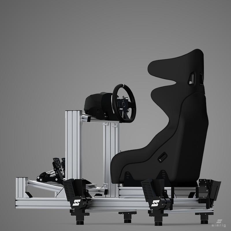 SIMRIG SR1 3-DOF motion system installed on an aluminium profile sim racing rig